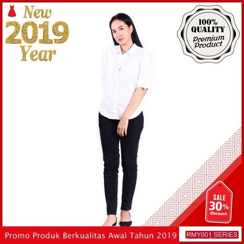RMY030J25 Jeje Jeans Kemeja Roll Keren Up Putih BMGShop