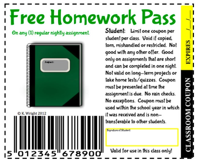 homework coupon template
