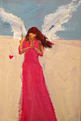 angel heart acrylic painting paintings macdonald angels kelley acrylics kelly daily 7x5 inch kelleymacdonalddailypaint touched pt