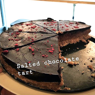 Vegan in Cork - Where to find vegan sweet treats Pink Moon Pink Moon salted chocolate vegan tart