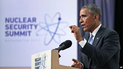 Obama speaks during his 'nuclear summit' in Washington. Russia skipped the show., From ImagesAttr