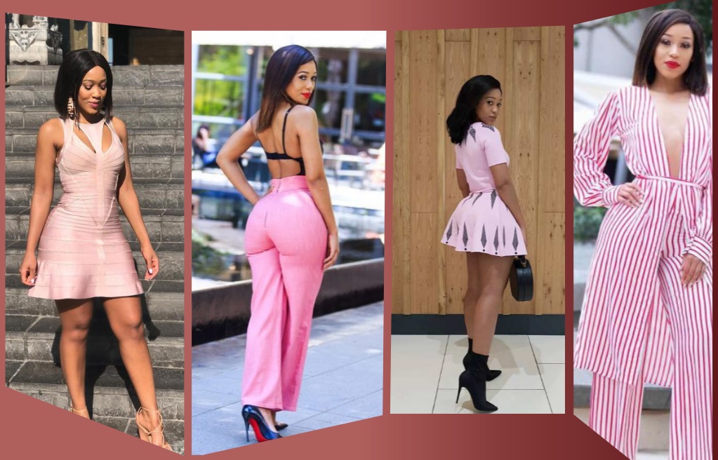 Buhle Samuels pink dress that has turned into a web sensation