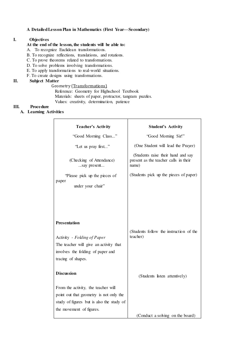 Filipino Lesson Plan Detailed - Week of Mourning