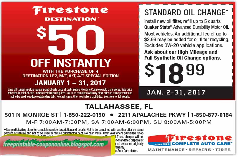 Firestone coupon 2018