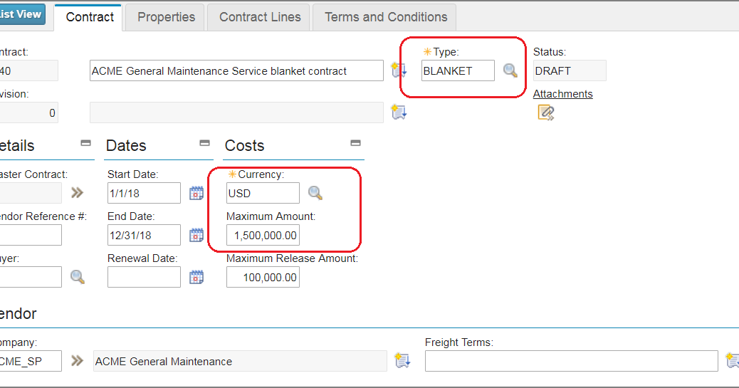 Maximo Consultant Blanket Contract and Procurement in Maximo