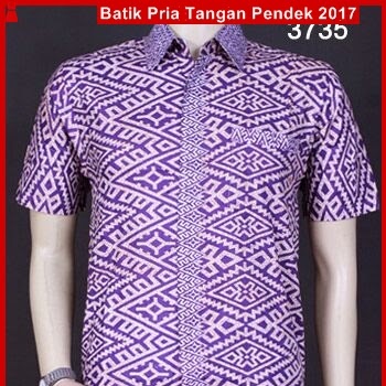 ASK23 Baju Batik Sanjoyo Ungu Tangan Pendek Bj7623K