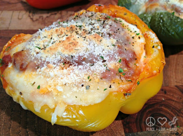Low Carb Lasagna Stuffed Peppers #glutenfree #lunch