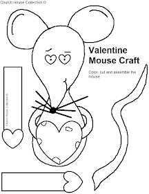 Mouse Valentine Craft for Kids- Easy Cutout Sheet