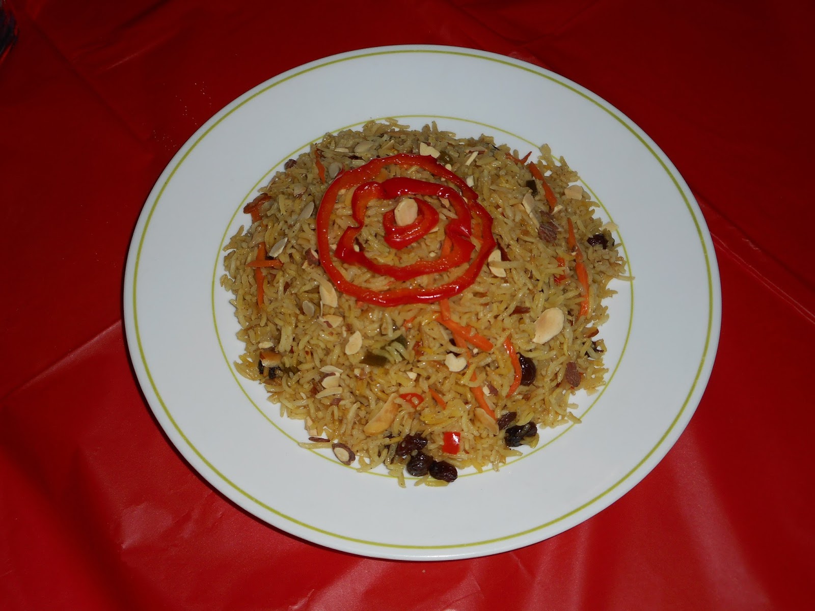 My Cuban Traumas Basmati Rice with Carrots, Raisins and Almonds