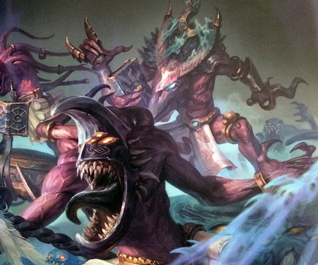 Warhammer age of sigmar artwork ilustration from battletome disciples of tzeentch daemons