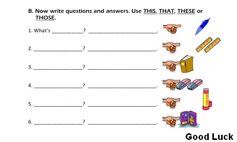unit 1 worksheet These and Those ~ English teacher