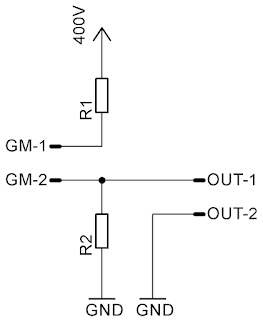 Homemade Geiger–Müller simplified circuit