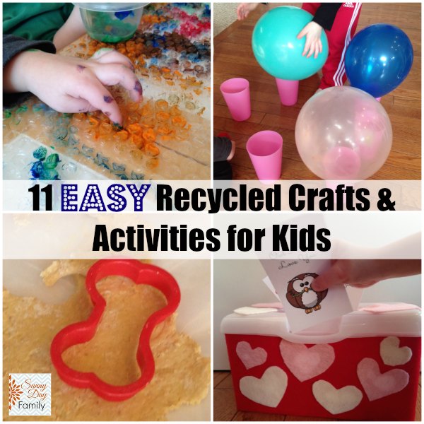 11 easy crafts and activities for kids using recycled materials, plus the 60 day junk play challenge blog hop!