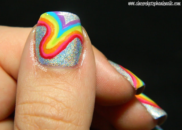 rainbow nail art