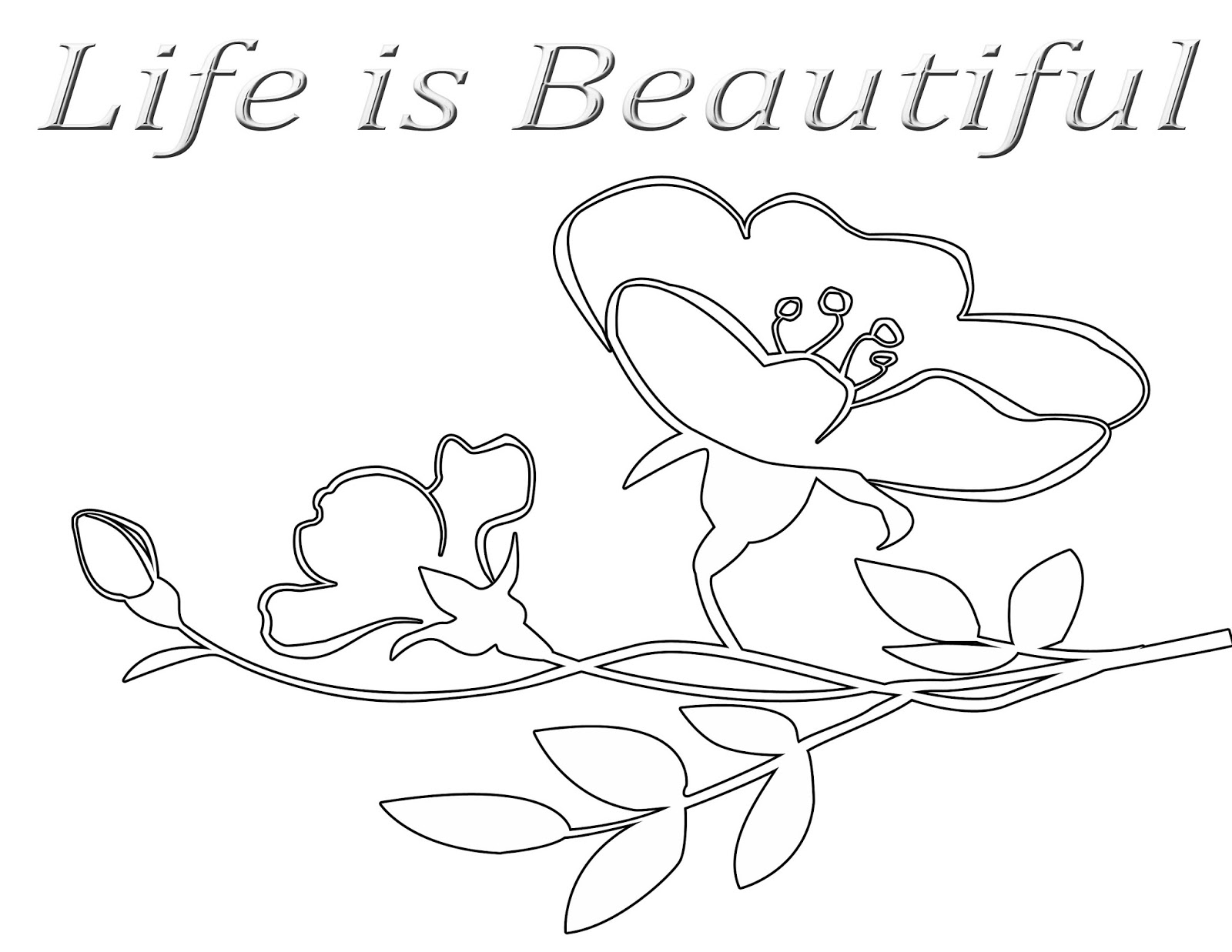 CJO Photo Inspirational Coloring Page Life is Beautiful