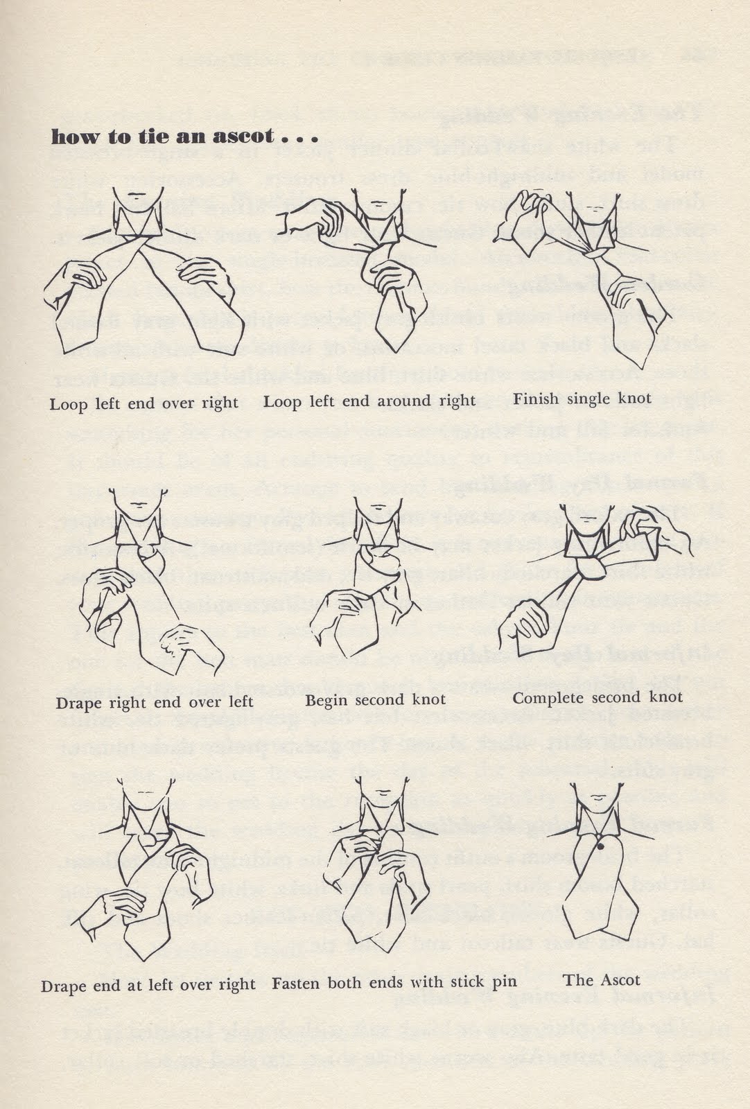 different ways to tie an ascot