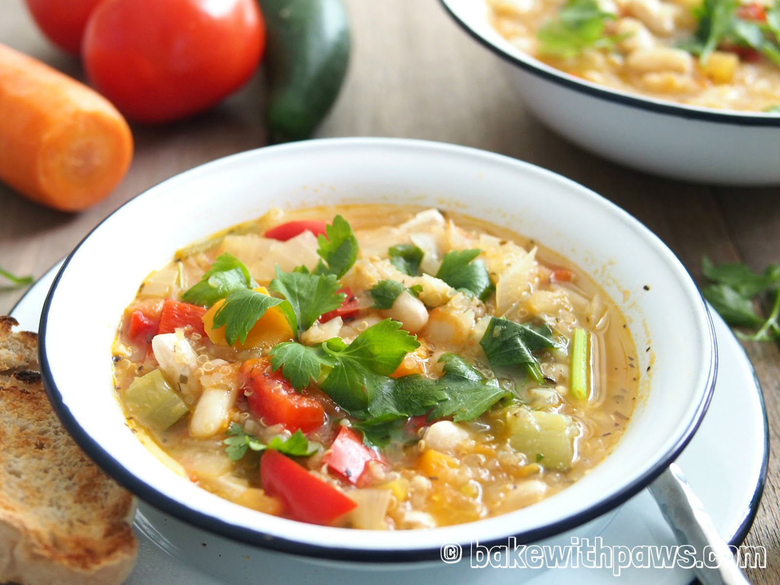 Quinoa, White Bean & Vegetable Stew BAKE WITH PAWS