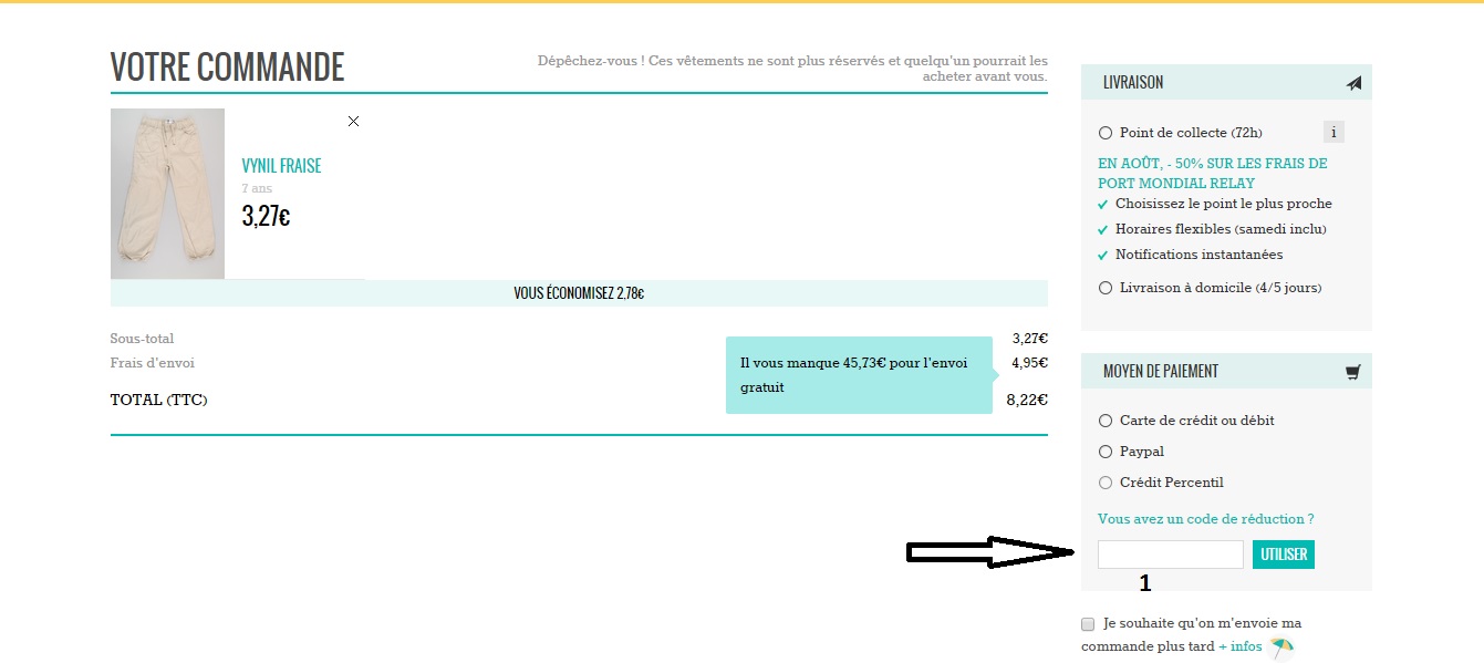 Chen Gai France ) code reduction mondial relay
