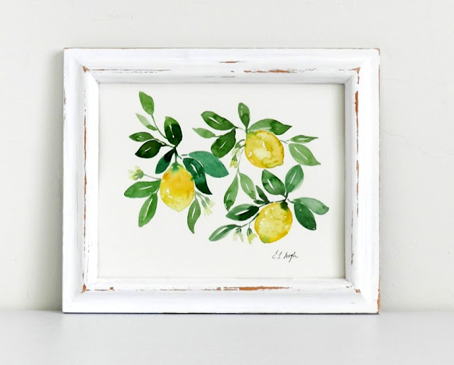 Original Watercolor Lemons painting by Elise Engh