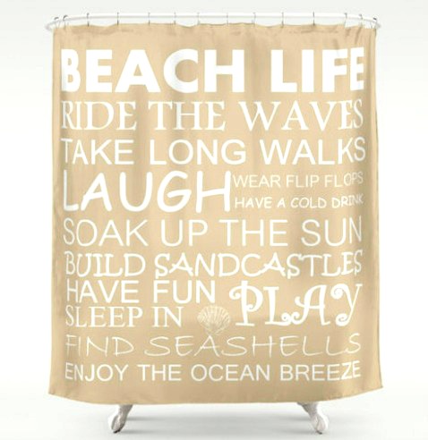 Beach Life Rules Shower Curtain