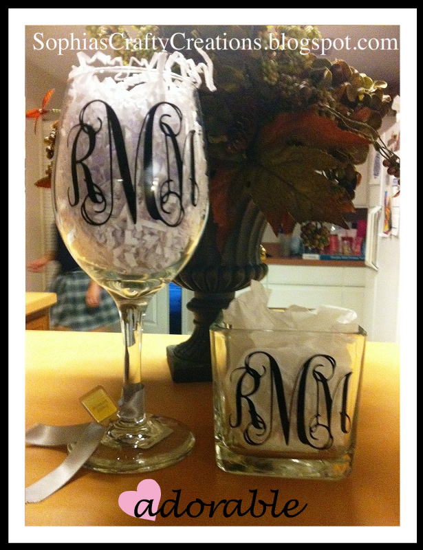 Sophia's Crafty Creations Wine Glass, Candle Holder, & Hand Soap