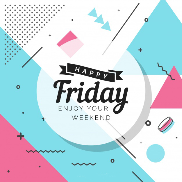 Memphis friday background with message Free Vector