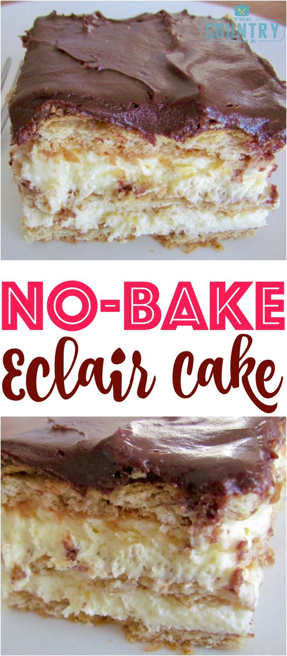 No-Bake Eclair Cake #nobake #eclair #cake #cakerecipes #dessert #dessertrecipes No-Bake Eclair Cake #nobake #eclair #cake #cakerecipes #dessert #dessertrecipes
