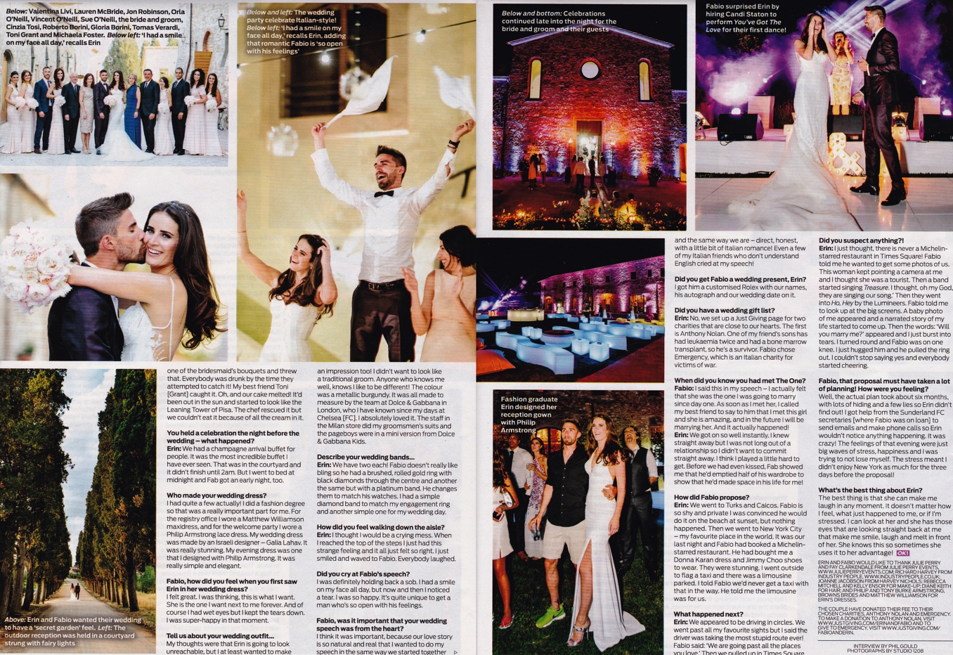 OK! Magazine feature - Model Erin O'Neill and Premiership Footballer Fabio Borini wedding by STUDIO 1208