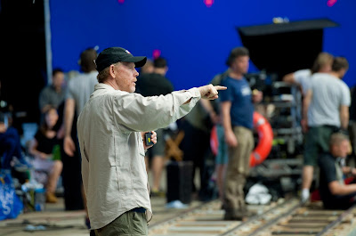 Director Ron Howard on the set of In The Heart of the Sea