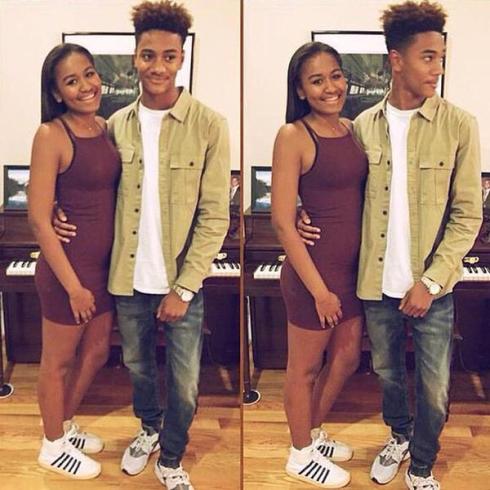 First daughter Sasha Obama & her cute date at homecoming party