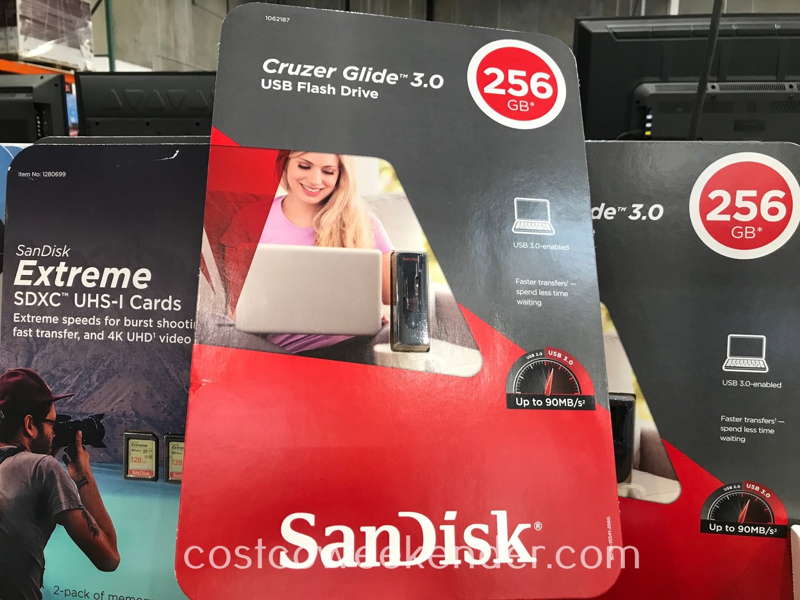 SanDisk Cruzer Glide 3.0 256GB USB Flash Drive Costco Weekender