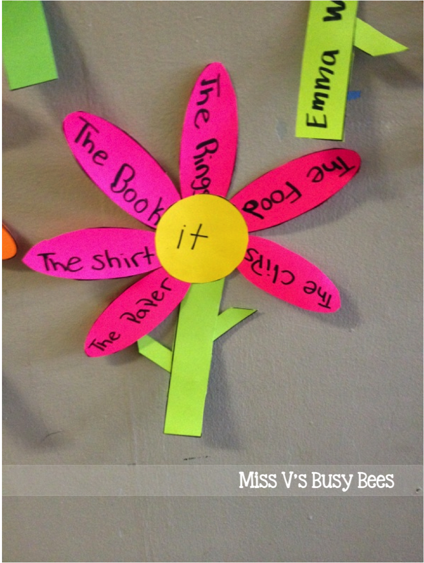 Miss V's Busy Bees Pronoun Flowers A Pronoun Activity