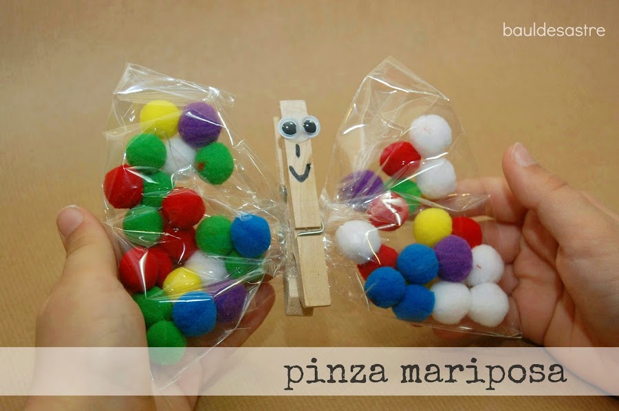 mariposa con pinza de madera