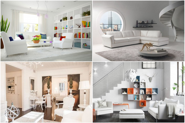 20 Pure White Living Room Designs