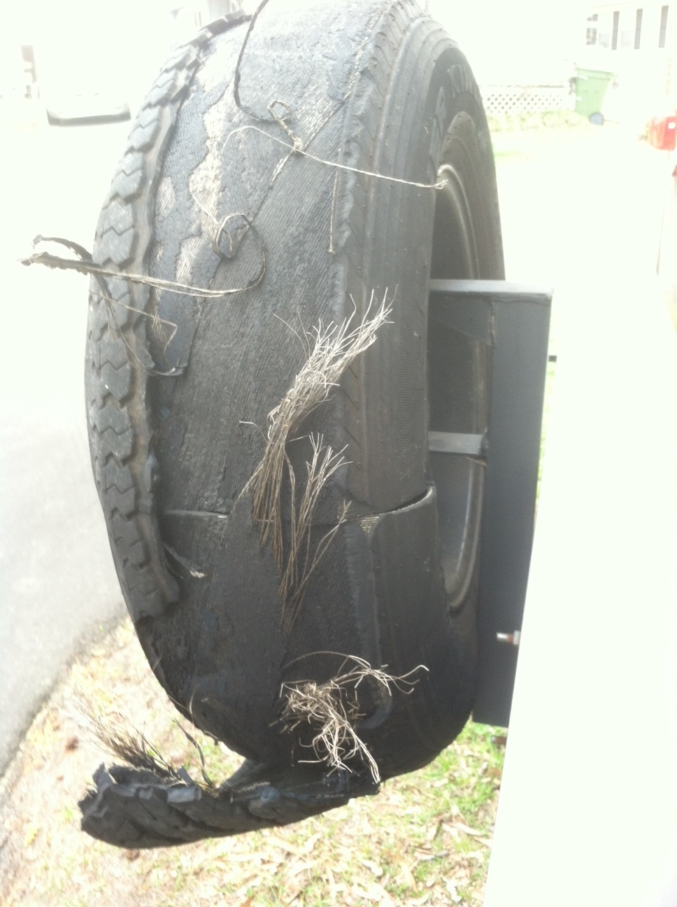 RV Tire Safety Travel Trailer tire "Blowout" not quite.