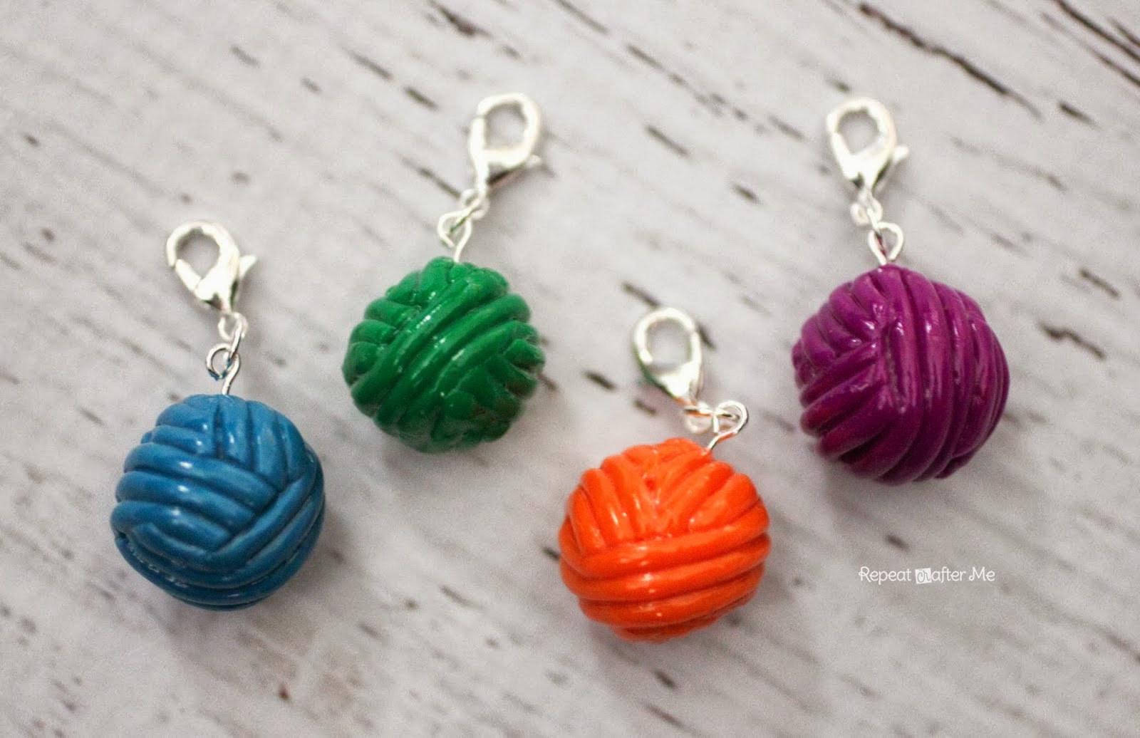 Houston Bead Society Polymer Clay Yarn Ball Stitch Markers