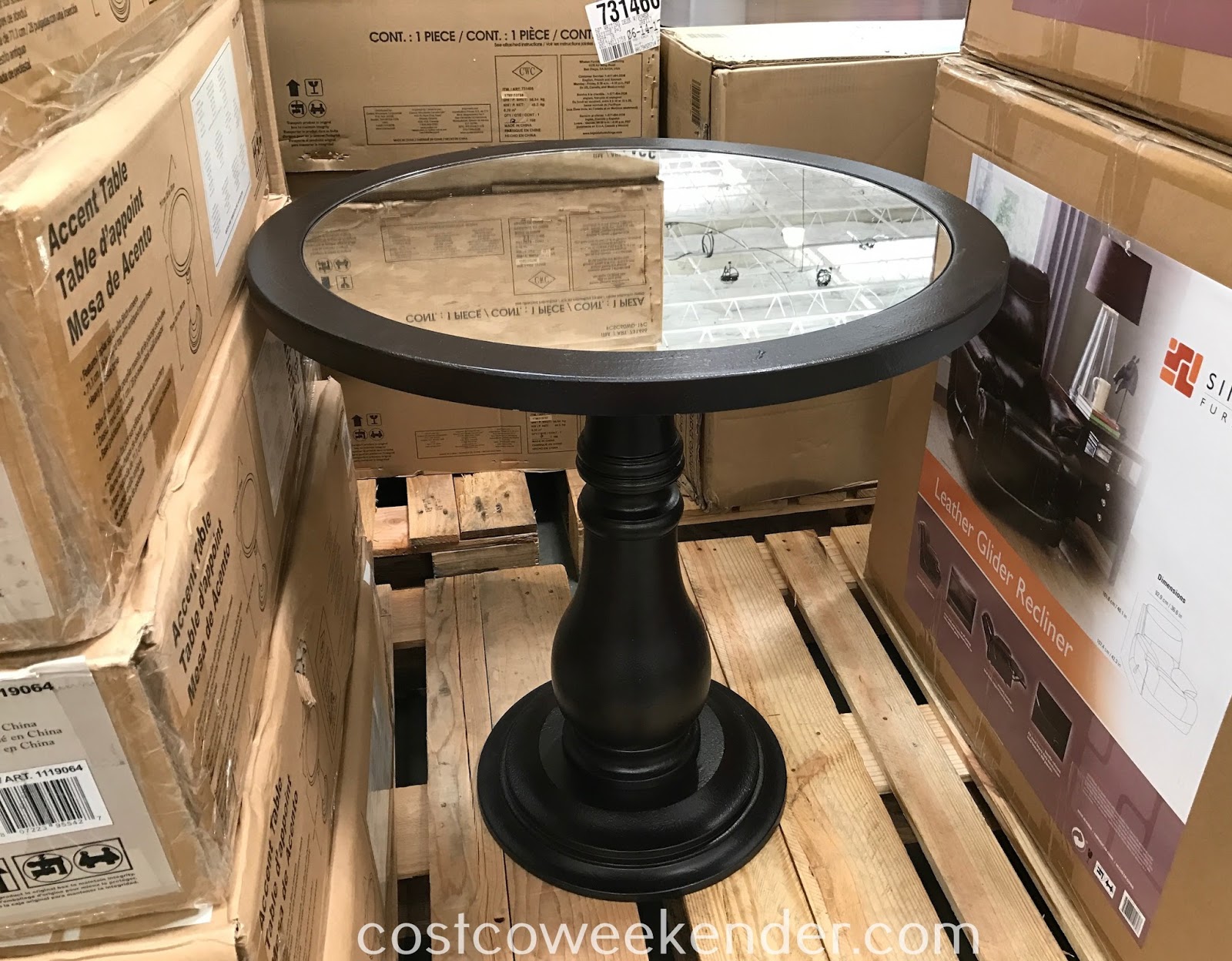 Universal Broadmoore Mirror Top Accent Table Costco Weekender