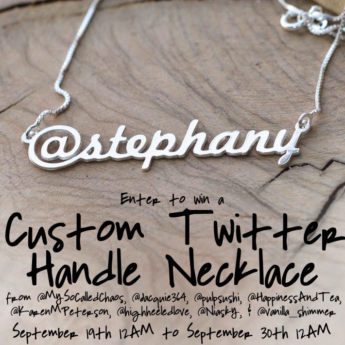Win a custom twitter handle necklace