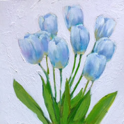 tulips acrylic 8x8 painting paintings paint inches princess macdonald kelley painted