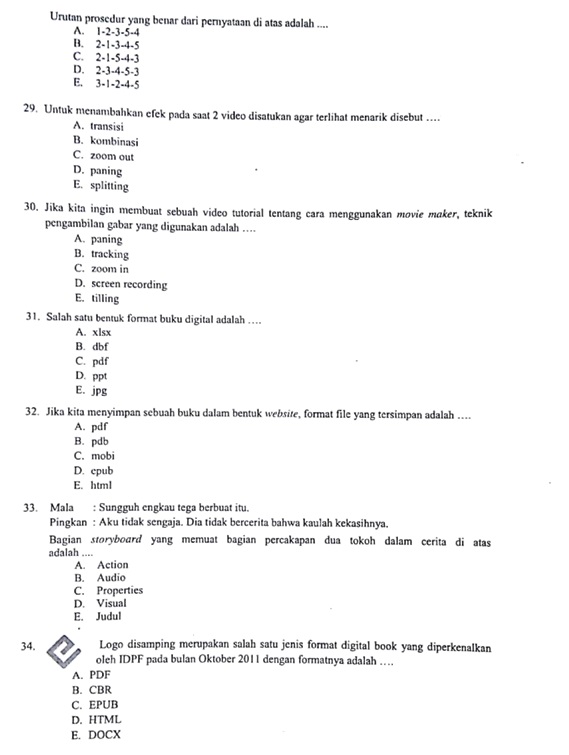 Contoh Soal Mata Pelajaran SIMULASI DIGITAL SMA dan SMK