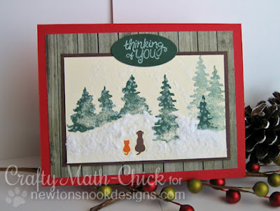 Snowy Scene card created by Crafty Math Chick | Whispering Pines by Newton's Nook Designs