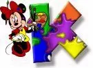 Alfabeto de Minnie Mouse pintando K.
