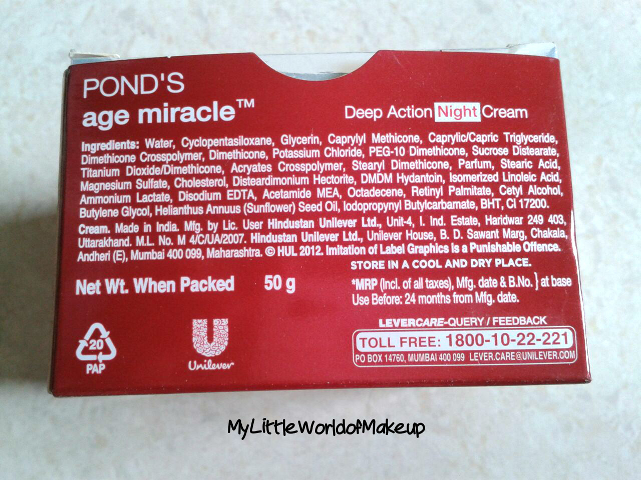 ponds age miracle deep action night cream