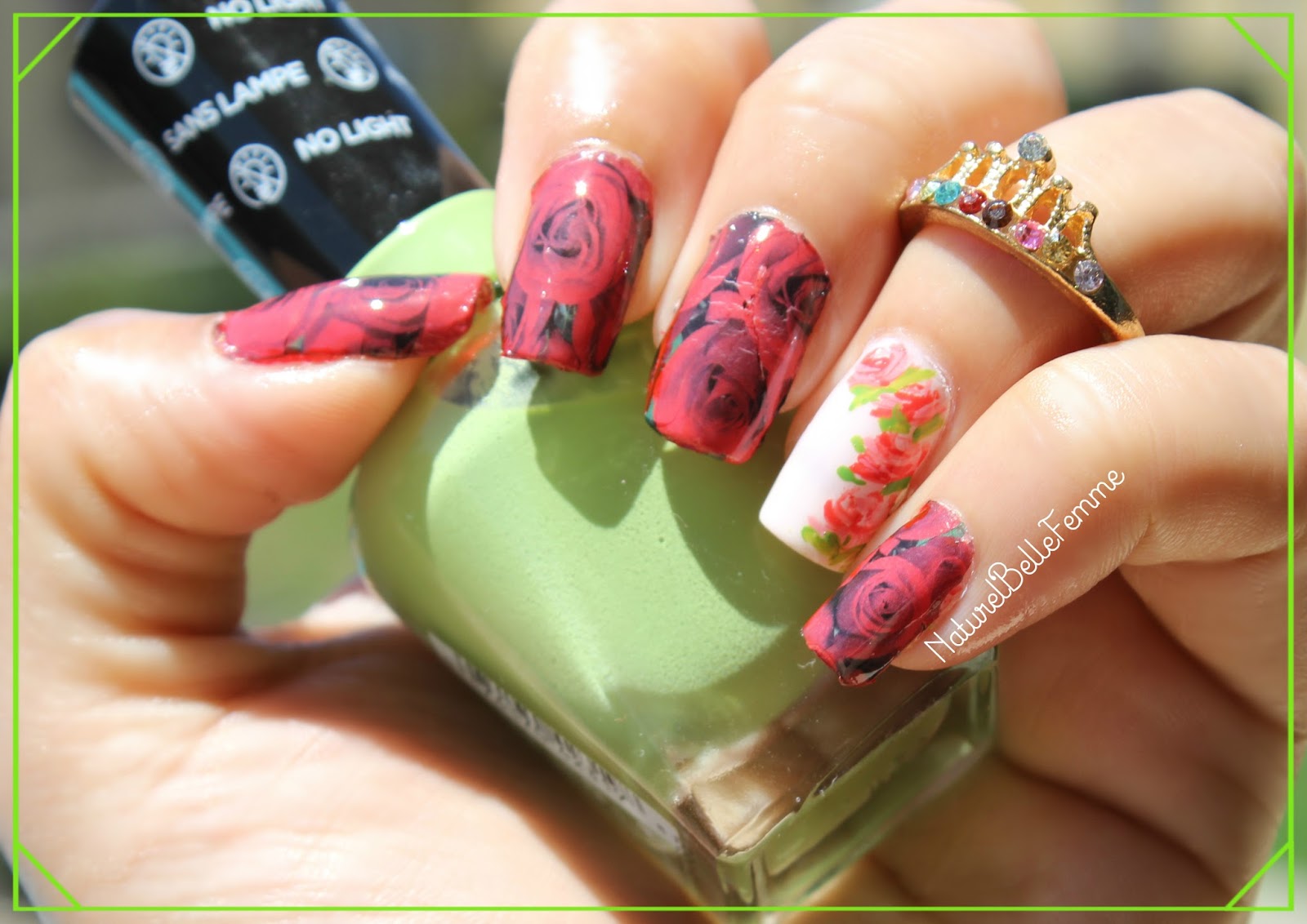 8. "3D Rose Nail Art with Crystal Centers" - wide 5