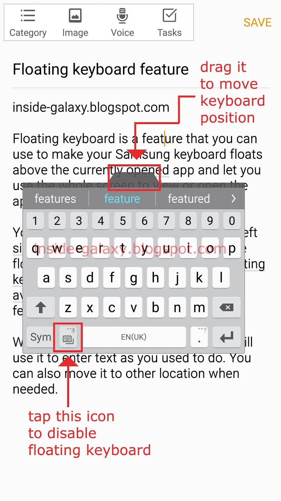 Inside Galaxy Samsung Galaxy S6 Edge How to Use Floating Keyboard