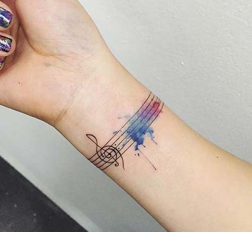 renkli nota bilek dövmeleri bayan watercolor musical note wrist tattoos for women renkli nota bilek dövmeleri bayan watercolor musical note wrist tattoos for women