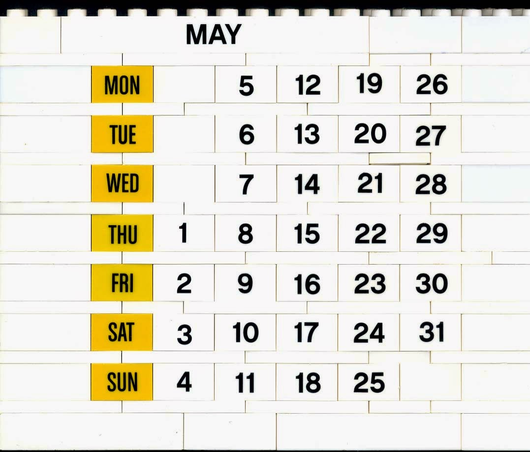 MOC Calendário LEGO mês maio 2014
