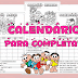 Calendário anual para completar - Turma da Mônica