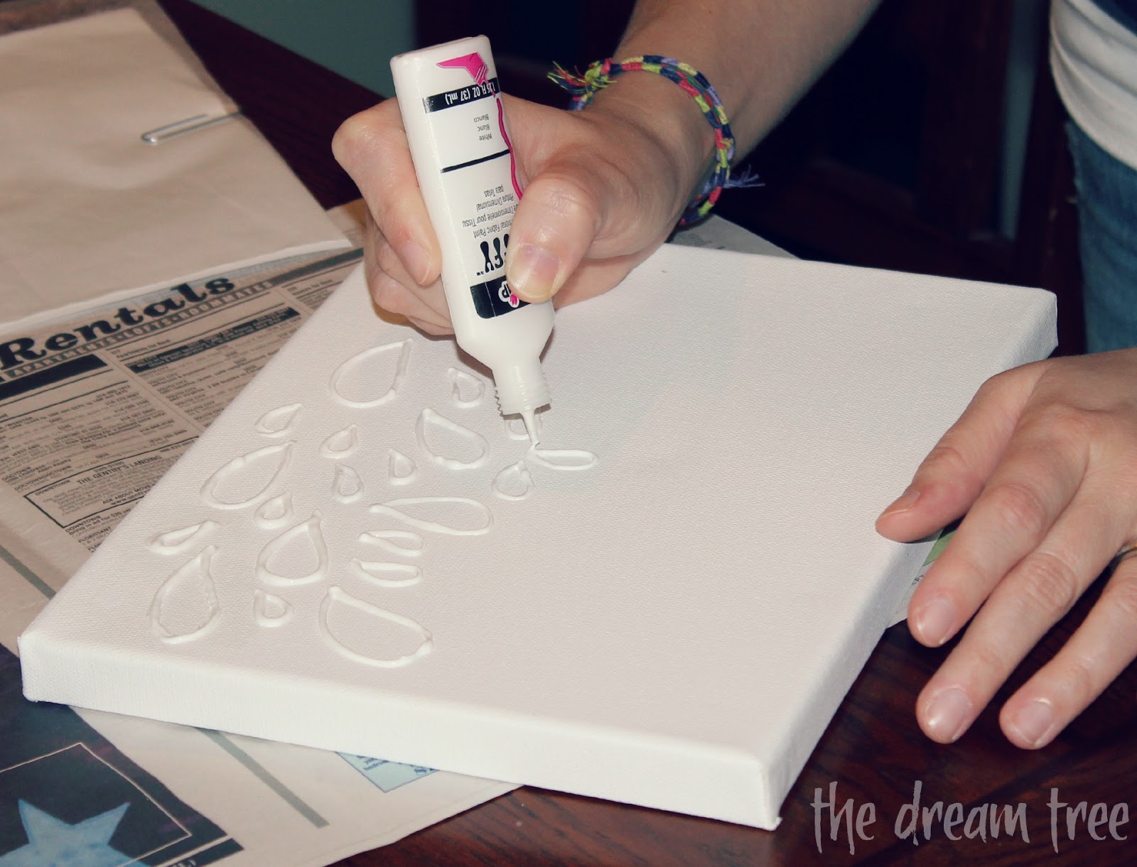 the dream tree {diy} puff paint on canvas.