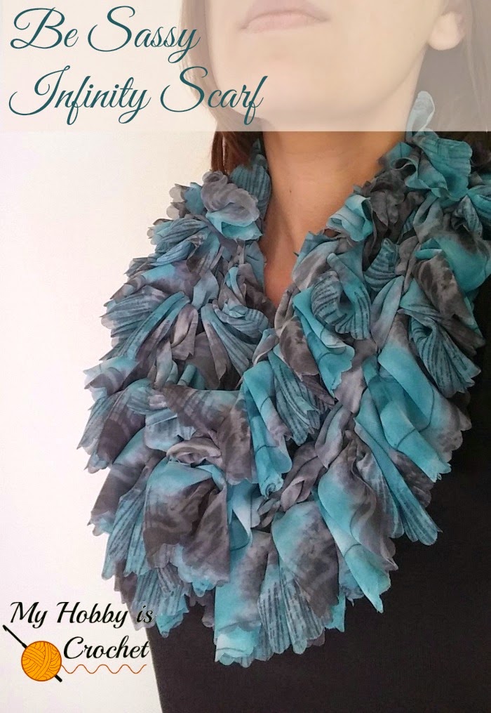 “Be Sassy" Infinity Scarf and Yarn Review: Boutique Sassy Fabric by Red Heart Yarns